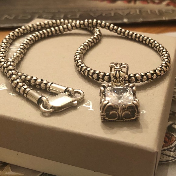 Silpada Sterling Silver Cubic Zirconia Uptown Pendant Necklace - Picture 1 of 16